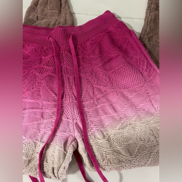 NWT TWENTY MONTREAL pink brown Knit Sweater Dip Tie Dye Joggers Pants M - Picture 11 of 13